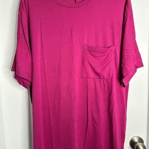 Fuschia Lululemon Pima cotton Tee shirt M men’s unisex